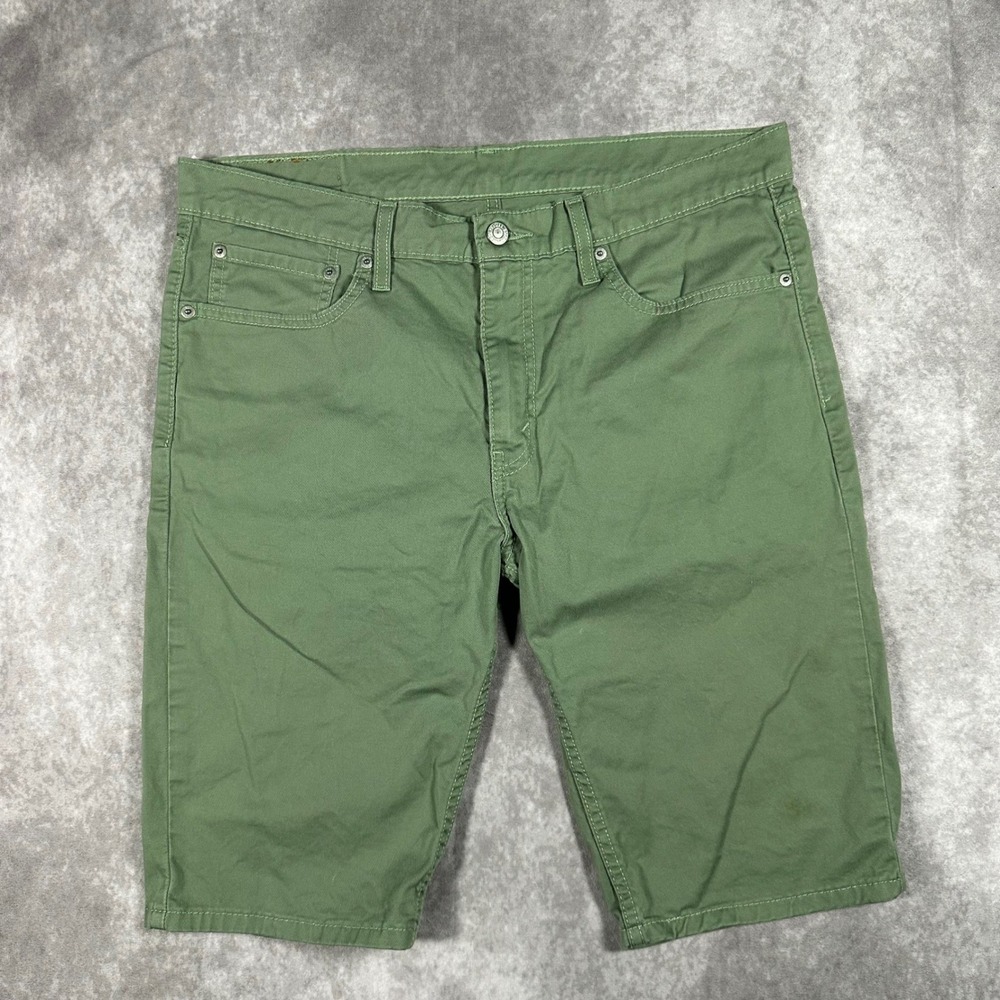 Levis 511 Slim Fit Shorts Mens 36 Olive Green Cotton Twill Casual Summer 5Pocket